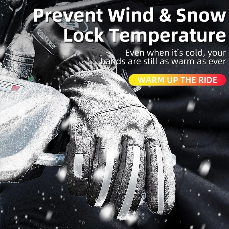 ROCKBROS Winter Ski Gloves Snowboard Gloves Snowmobile Motorcycle Riding Winter Gloves Windproof Waterproof Unisex Snow Gloves