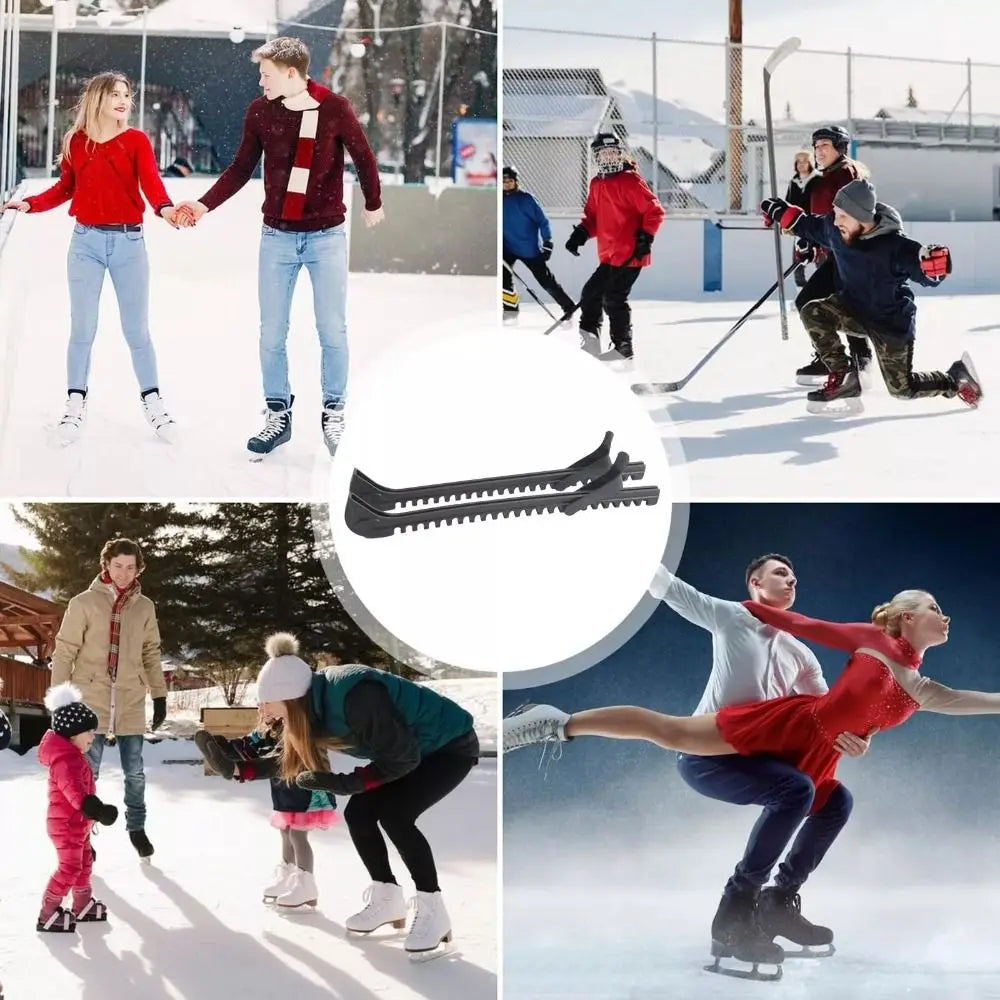1 Pair Portable Non-Slip Ice Blade Protector Adjustable Wear-Resistant Shoes Ice Skate Covers Protector Sleeve Ice Blade Sleeve