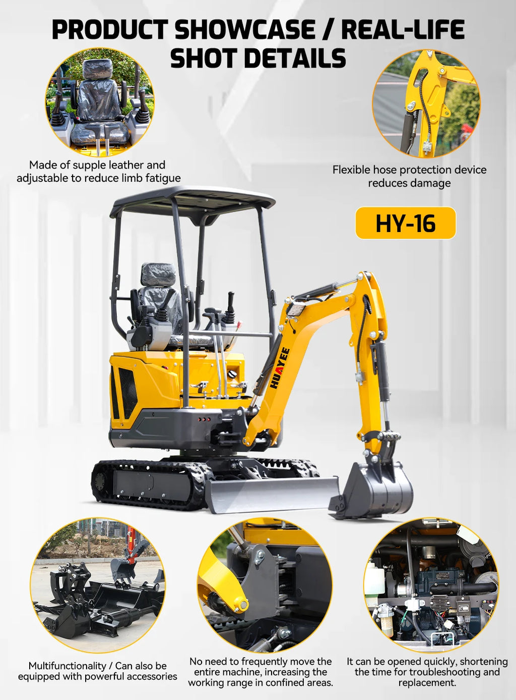 Customized 1.6 Ton Mini Excavators Multifunctional High Quality Crawler Excavator Fast Delivery Mini Bagger Factory Deal Digger