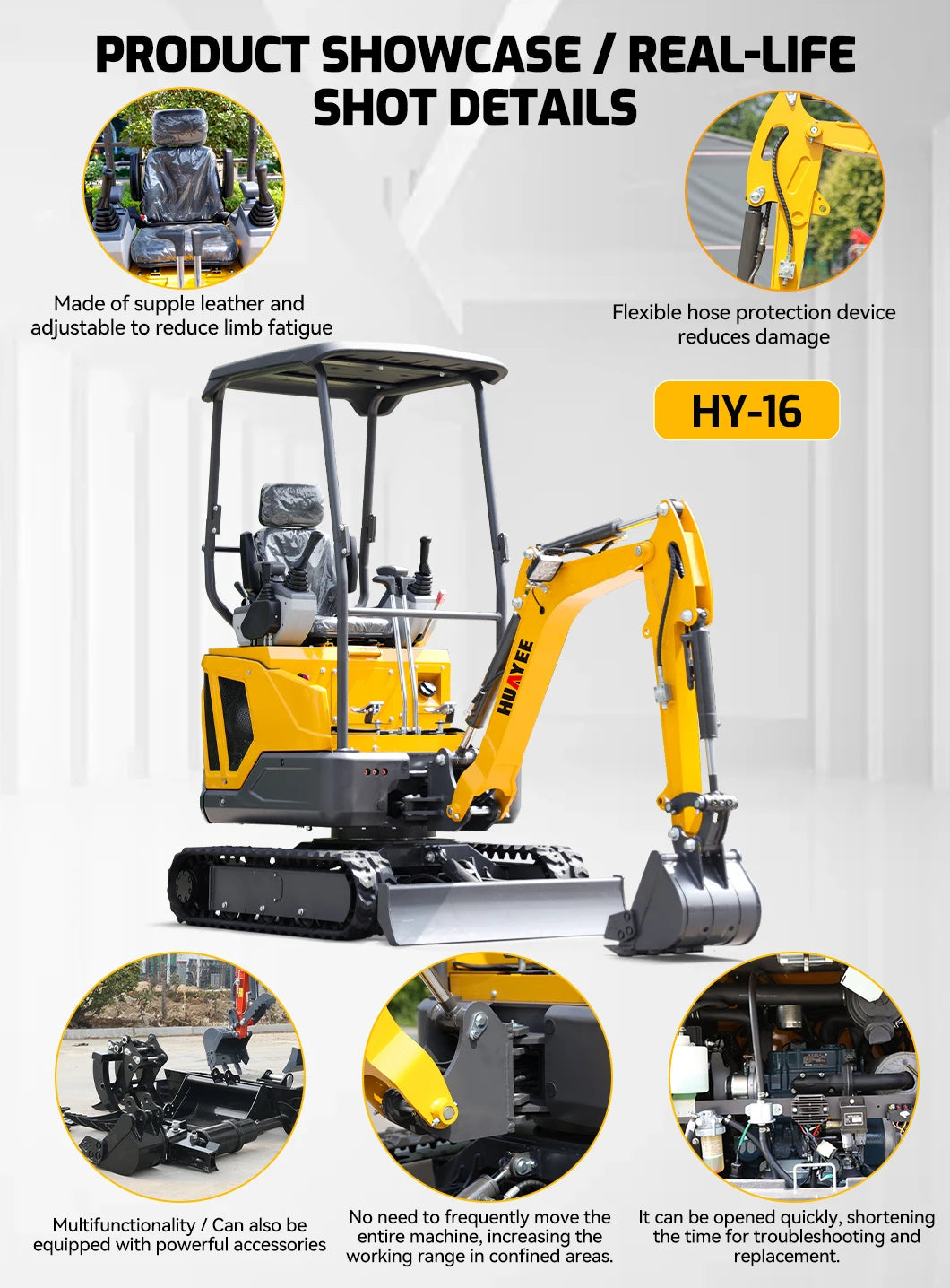 Customized 1.6 Ton Mini Excavators Multifunctional High Quality Crawler Excavator Fast Delivery Mini Bagger Factory Deal Digger