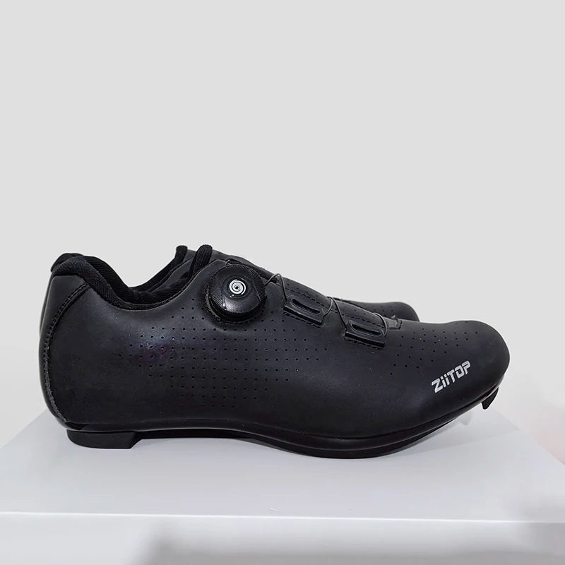 New Men Cycling Sports Shoes Outdoor MTB Shoes PU Leather Breathable Lightweight SPD Lock Shoes Women Racing Pedal Bicycle Shoes