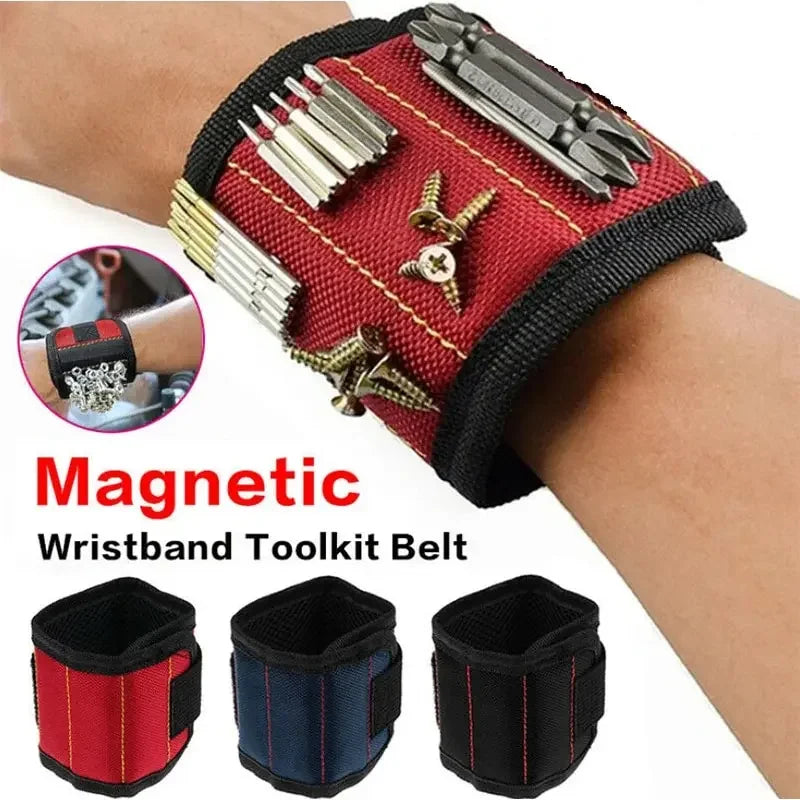Five Rows of Ten Magnets Magnetic Wristband for Holding Screws,Nails,Drilling Bits,Wrist Tool Holder Belts with Strong Magnets