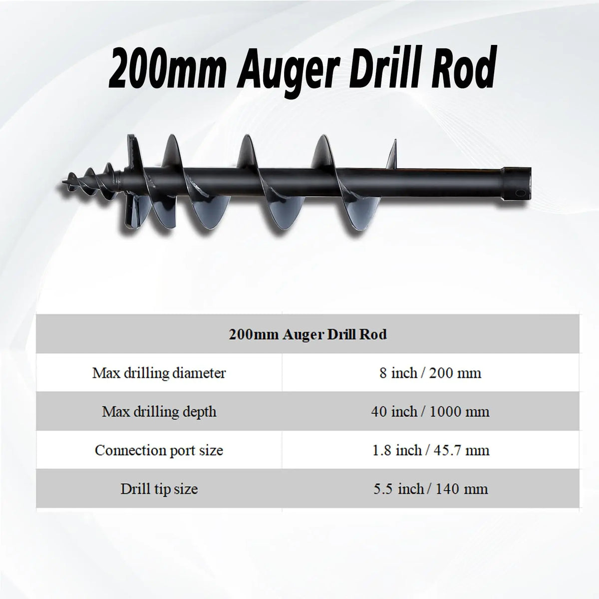 150mm/200mm Auger Drill for JCB NEX Kingway Berger Kruas and Other Chinese Mini Excavator Mini Excavators