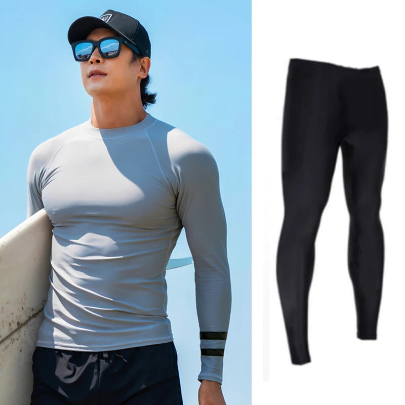 SAILBEE Men UV Protect Swimwear Long Sleeve Swimsuit Mens Rashguard Surfing Rash Guard Surf Shirt For Swimming Sail Drop Ship