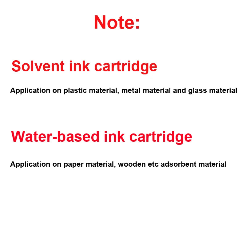 12.7mm TIJ 2.5 Hand Printer Ink Cartridge For 45SI 2588M JS10M JS12M 2588+M 2790K+ 2588K+ Solvent Ink Cartridge No Encryption