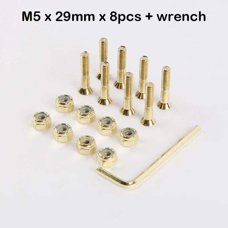 Skateboard Trucks Screws M5x25/29/32/38/44/50mm Mounting Bolts Anti-rust Durable Bridge Nails Nuts Skateboard Truck Wheel Repair