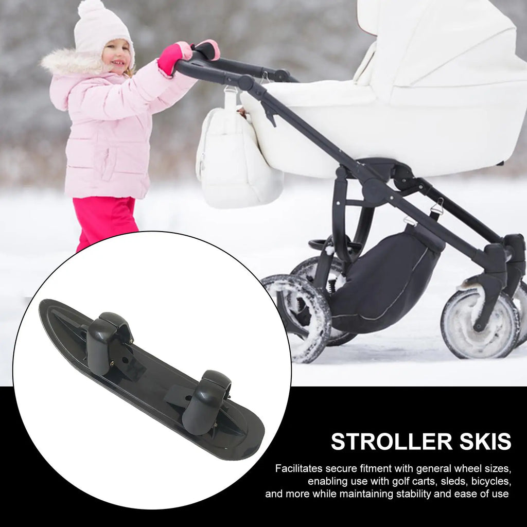 Ski Board Sled 2 in 1 Outdoor Winter Snowboards Stroller Skis Glider Snowboards for Cycling Bicycle Jogging Sports Outdoor Paths