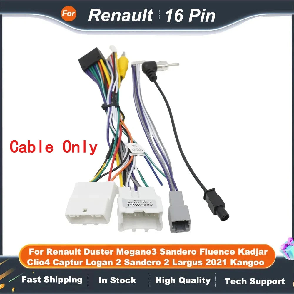 16 Pin Wiring HARNESS CANBUS For Renault Duster Megane3 Sandero Fluence Kadjar Clio4 Captur Logan 2 Sandero 2 Largus 2021 Kangoo