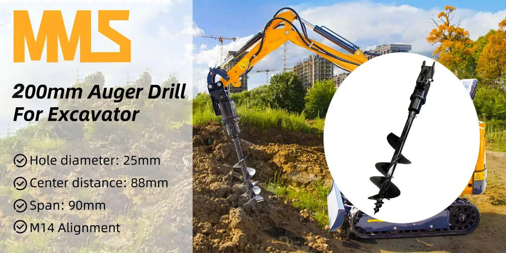 150mm/200mm Auger Drill for JCB NEX Kingway Berger Kruas and Other Chinese Mini Excavator Mini Excavators