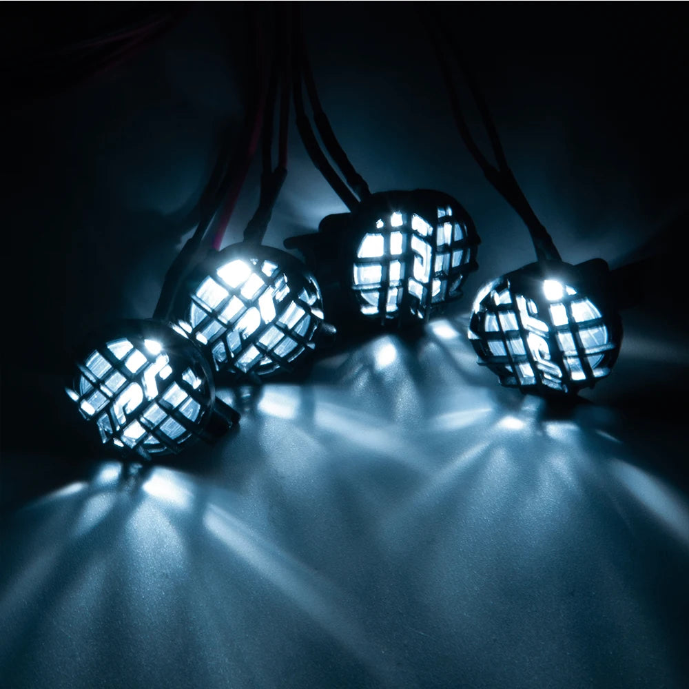 AXSPEED RC Car Roof Lights Round/Square 4LEDs Headlamp IPF Sticker for 1/10 Axial SCX10 TRX4 TRX6 TF2 Tamiya CC01 D90
