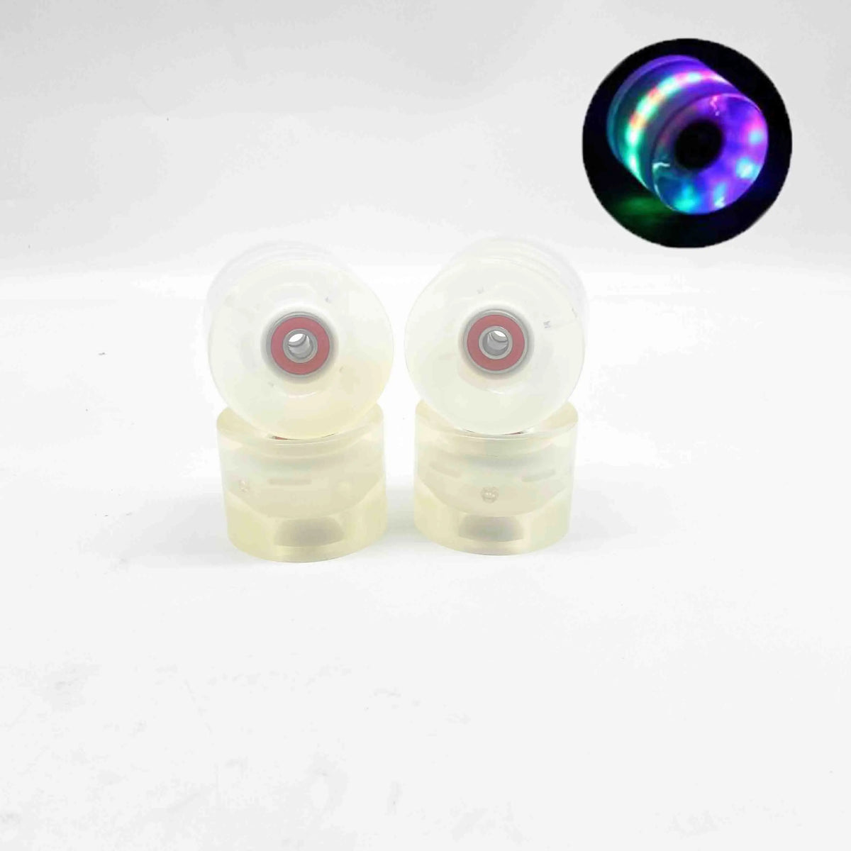 4 Pieces 78A 60*45mm LED Flash Longboard Wheel DanceBoard Transparent Skateboard Wheel PU Double Rocker Flashing Wheel