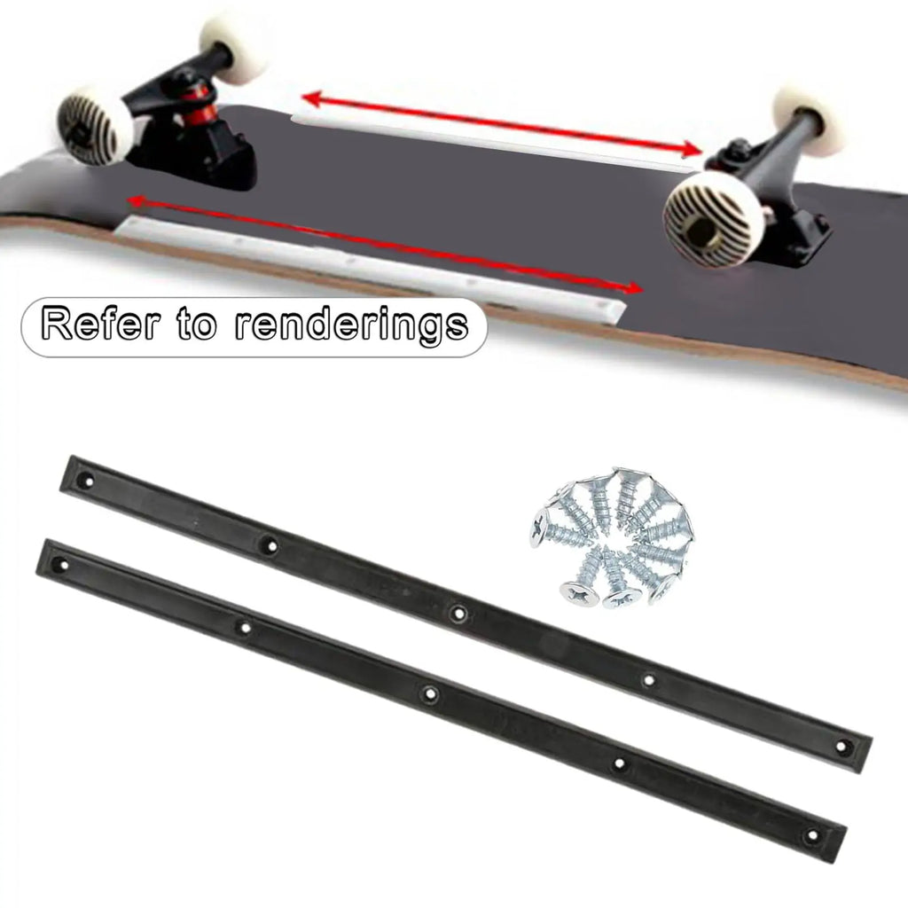1 Pair Longboard Skateboard Rails with Mounting Screws Set Accessories Reduce Friction