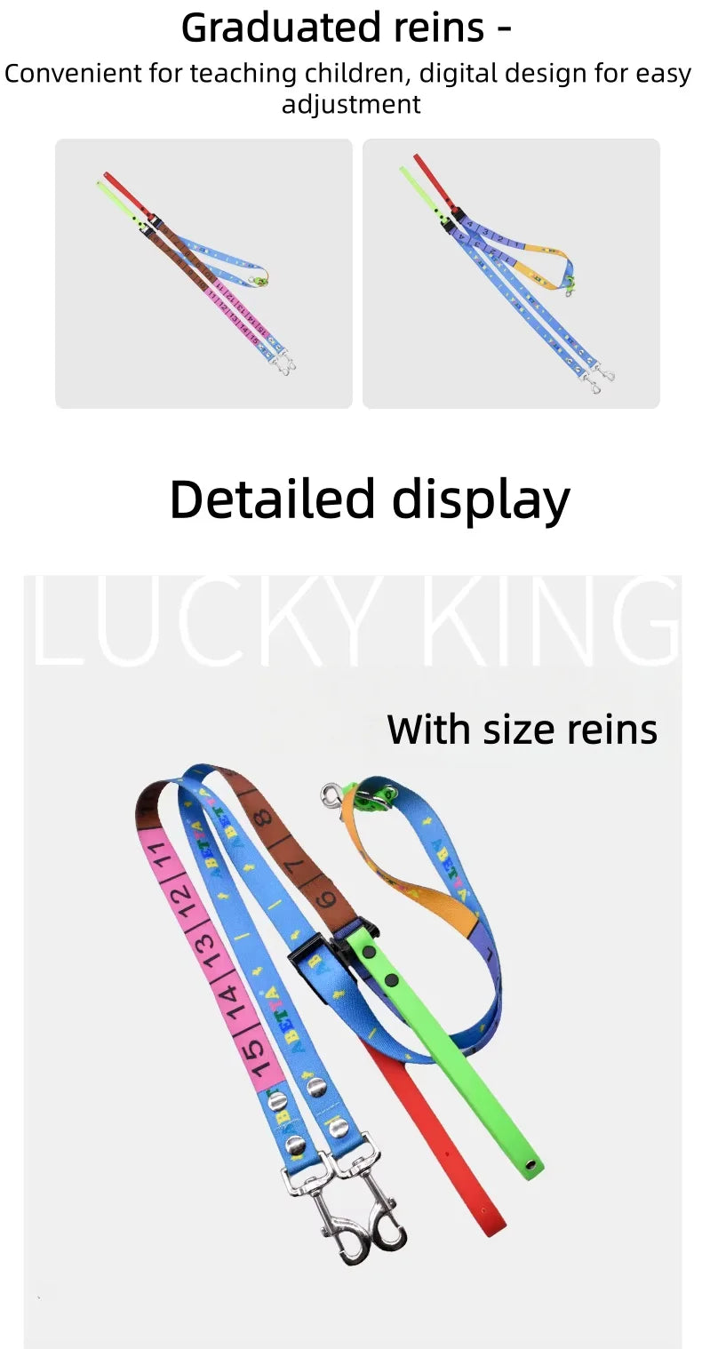 Children's Reins Colorful with Scale Kids Learning Equestrian Supplies