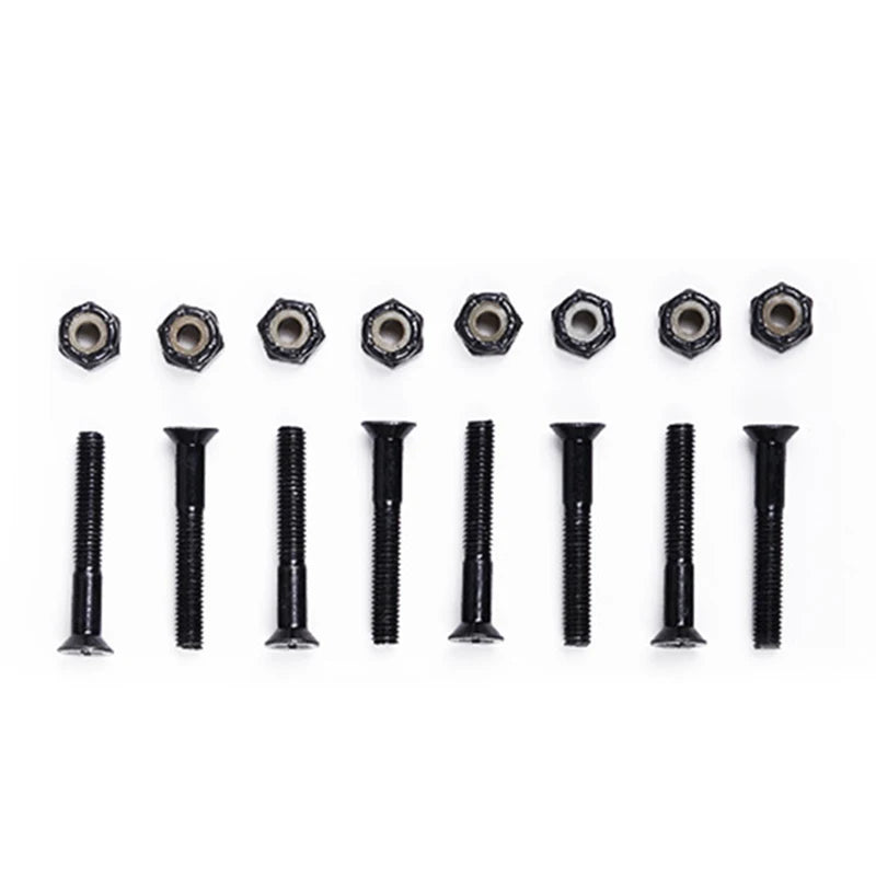 8set Skateboard Bridge Spike Replacement Screws Nuts Set For Skateboard Longboard Acce Bridge Frame Deck Screw M5x25mm/28mm/30mm