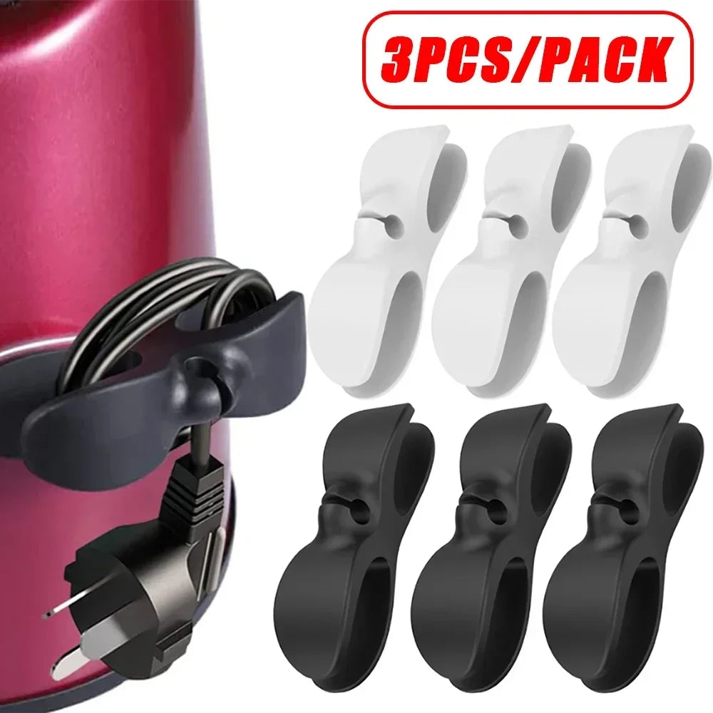 Shelf Silicone Cable Winder Home Bracket Clip Kitchen Organizer Coffee Machine Air Fryer Hook Tool 3/6Pcs Storage Organization