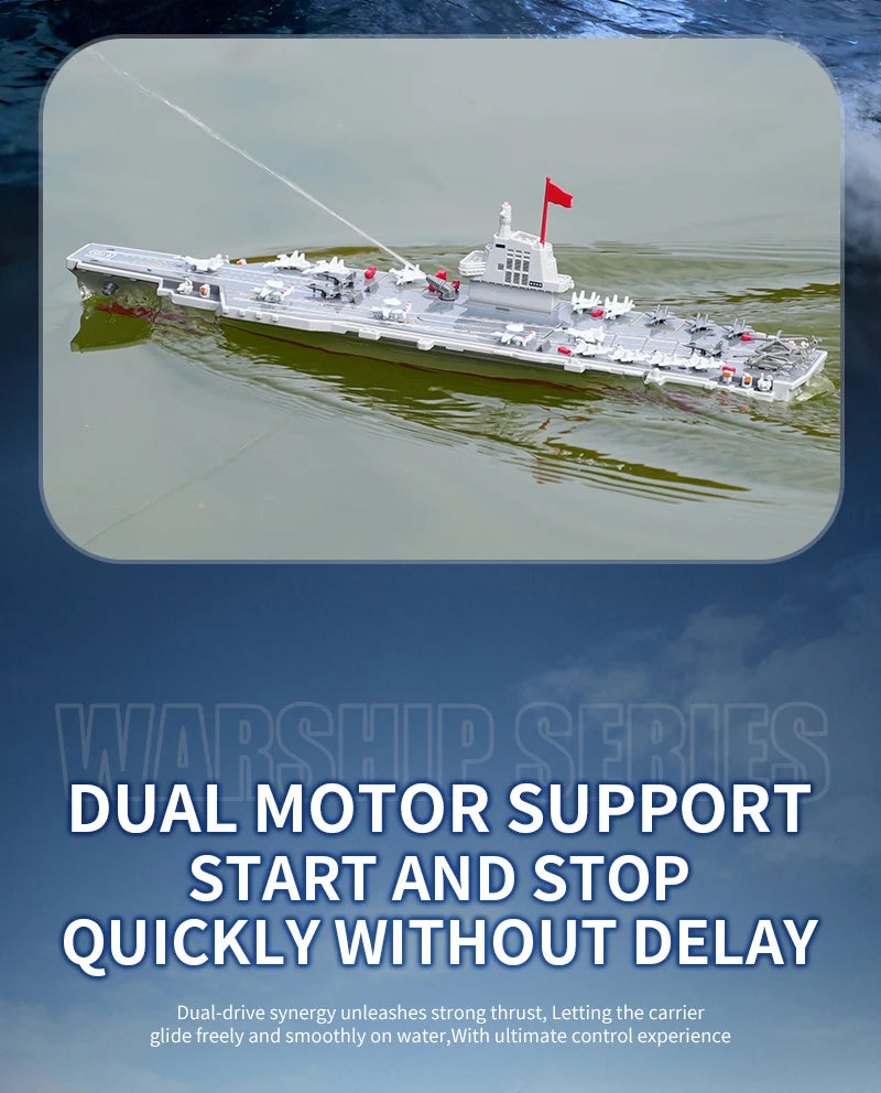 JJRC S19 RC Aircraft 2.4G Remote Control Battleship Boat RC Boat Auto Water Sensor Carrier Boat Toys Gift for Kids Boys