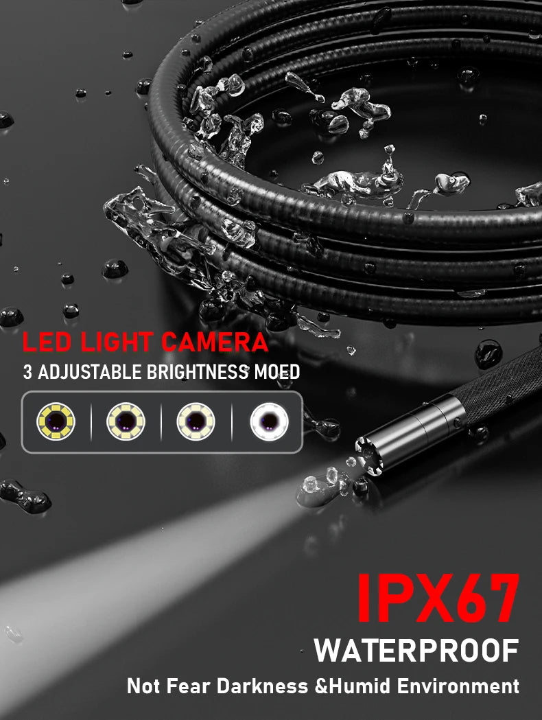 5Inch Borescope, Two-Way Rotary 360° Industrial 3.9mm Camera for Automotive Repair, Plumbing Inspection