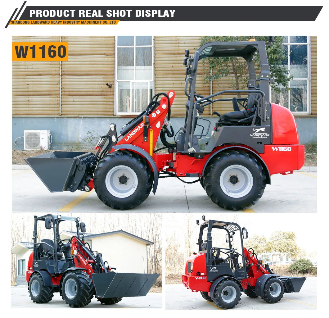Europe Best-Selling Compact Loader W1160 Mini Loader LANDWARD Original Japanese Diesel Engine Wheel Diesel Loader Customization