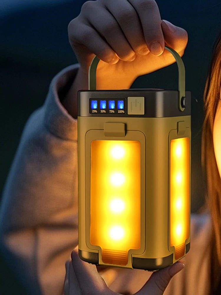 Foldable Camping Light Waterproof Rechargeable Lantern Portable Flashlight LED Tent Light for Camping Hiking Fishing