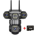 12MP 6K HD Outdoor Surveillance Camera Triple Lenses Triple Screens WiFi Connection Waterproof Night Vision Home Safety Cam