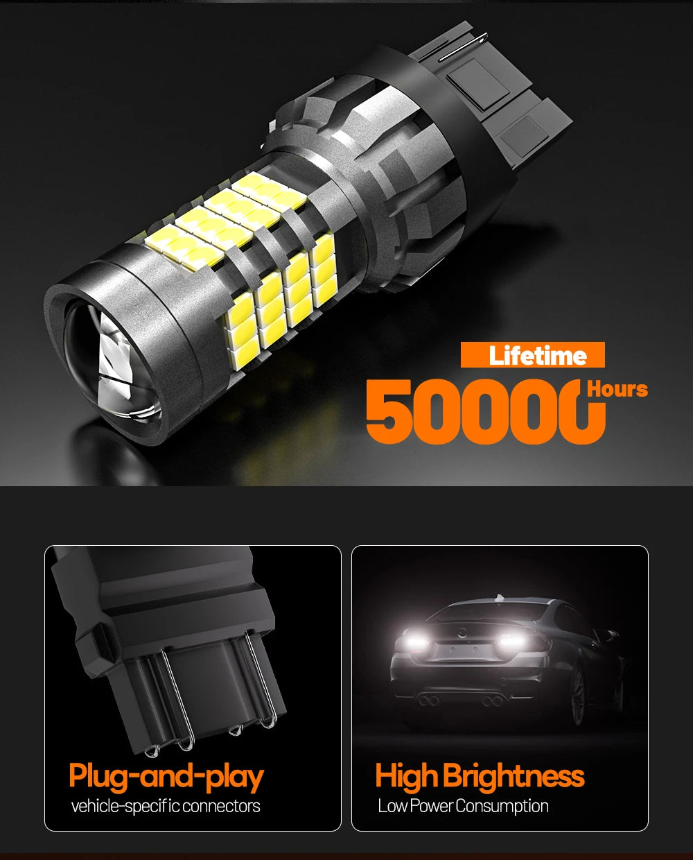 2pcs For Nissan Navara NP300 D23 D40 2008-2020 LED Reverse Light Backup Lamp 2009 2010 2011 2013 2014 2015 2016 2017 Accessories