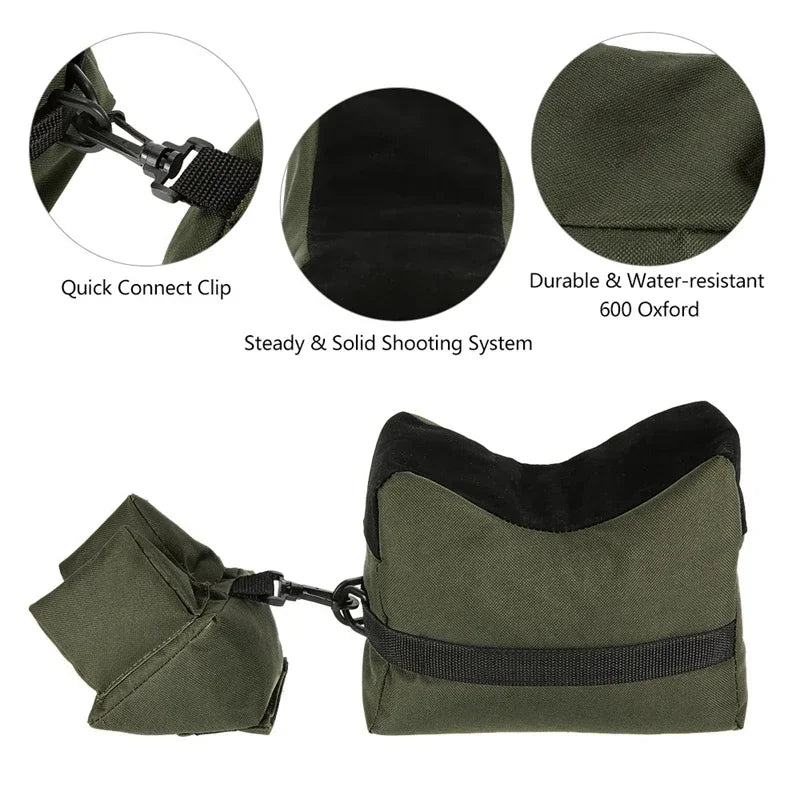 Portable Shooting Front and Rear Bench Rest Bag, Rifle Target Stand for Hunting Gun Support, Sandbag Stand Holders