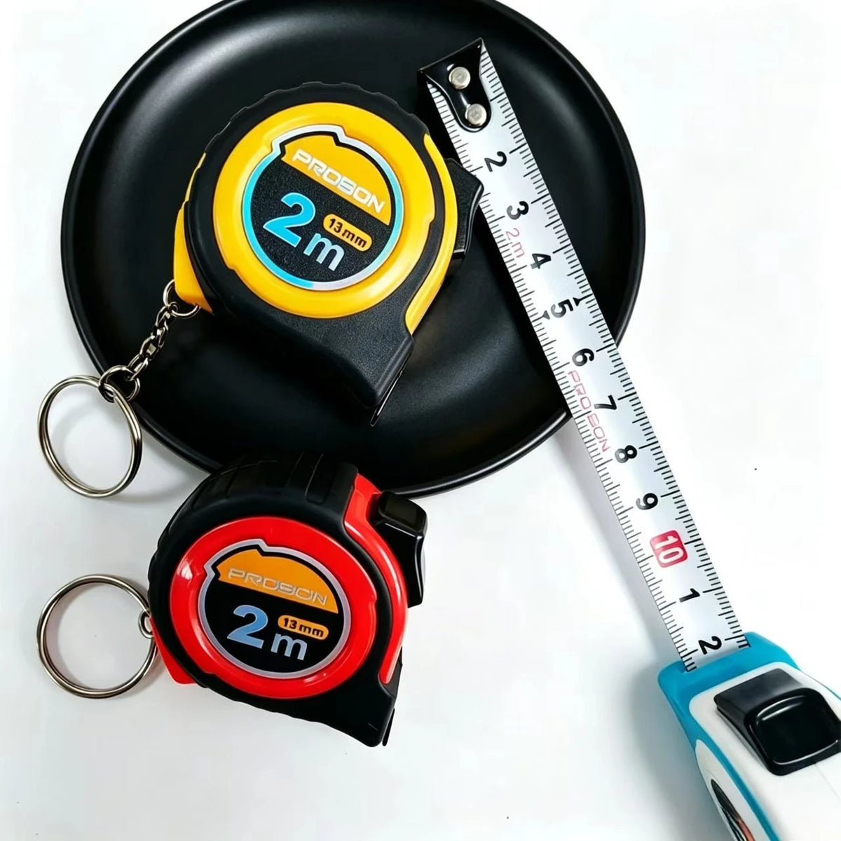 Portable Mini Tape Measure 2m Retractable Steel Key Chain Small Household Measuring Tools