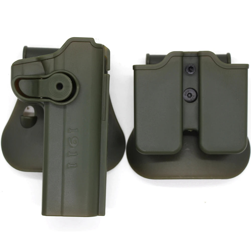 1911 Tactical Gun Holster with Double Magazine Pouch Pistol Holster Belt Holster Gun Paddle Carry Case For colt 1911 accessory