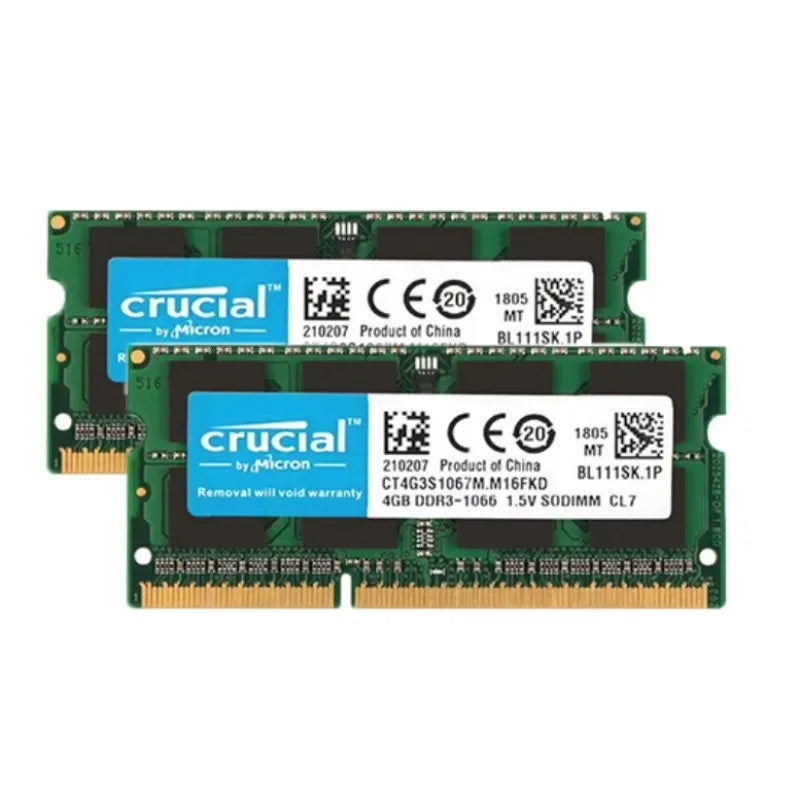 Crucial Notebook DDR3 RAM DDR3L 4GB 8GB SODIMM 1333 1666MHz 204Pin 1.35V/1.5V RAM PC3-10600 12800 FOR Laptop