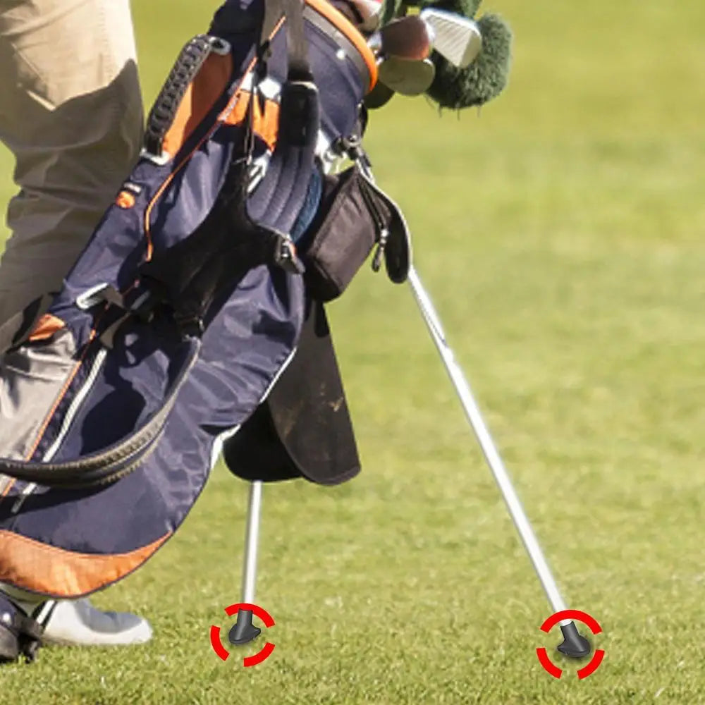 2pcs Golf Bag Leg Feet Attachable Stand Feet For Golf Bag Durable Black Rubber Golf Bag Feet Attachment Golf Players Bags Stan