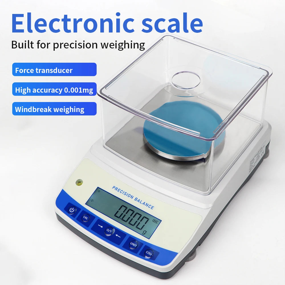 Lab Scale 500g 0.001g High Precision Electronic Balance Digital Analytical Balance Jewelry Scale with Windshield Balance Scale