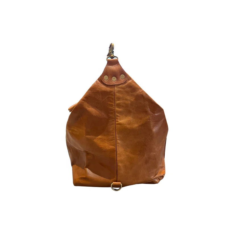 Vintage Real Goat Leather Travel Luggage Duffle Bag Stylish Weekender Duffel Bag with Zipper Closure