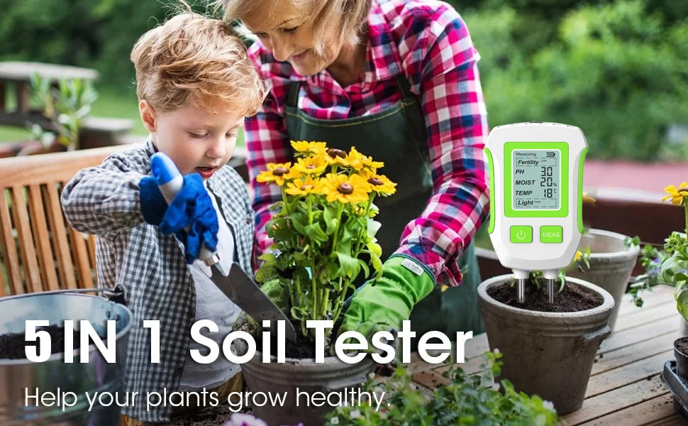3 in 1 Digital LCD Soil Tester PH/Moisture/Temperature High Accuracy Soil Meter with Backlight for House Plants Garden Lawn Farm