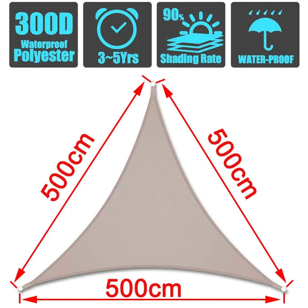 Outdoor Awnings Waterproof Sun Shade Sail Garden Canopi For Terrace Car Canvas Awning Rectangle Pool Sun-Shelter Sunshade Sail