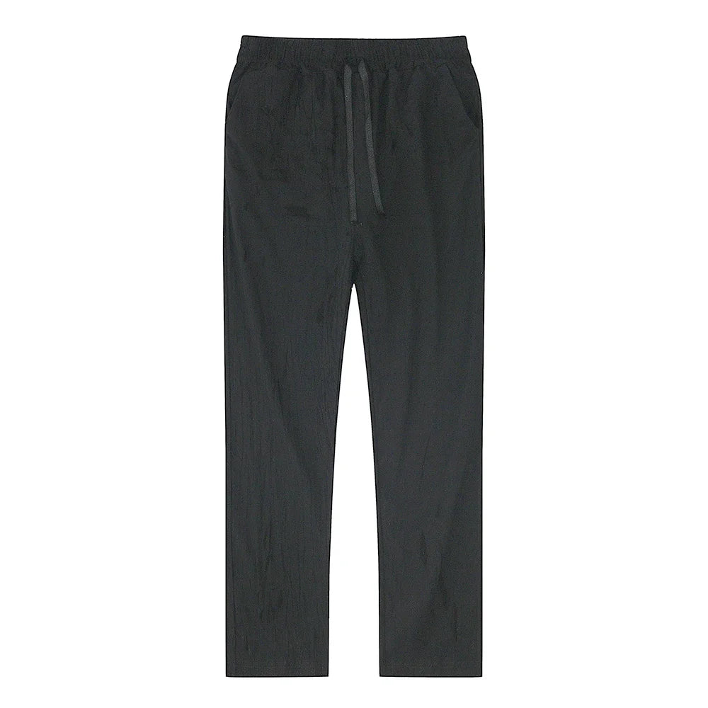 Men's Cotton Linen Pants Male Autumn New Breathable Solid Color Linen Trousers Fitness Streetwear S-3XL