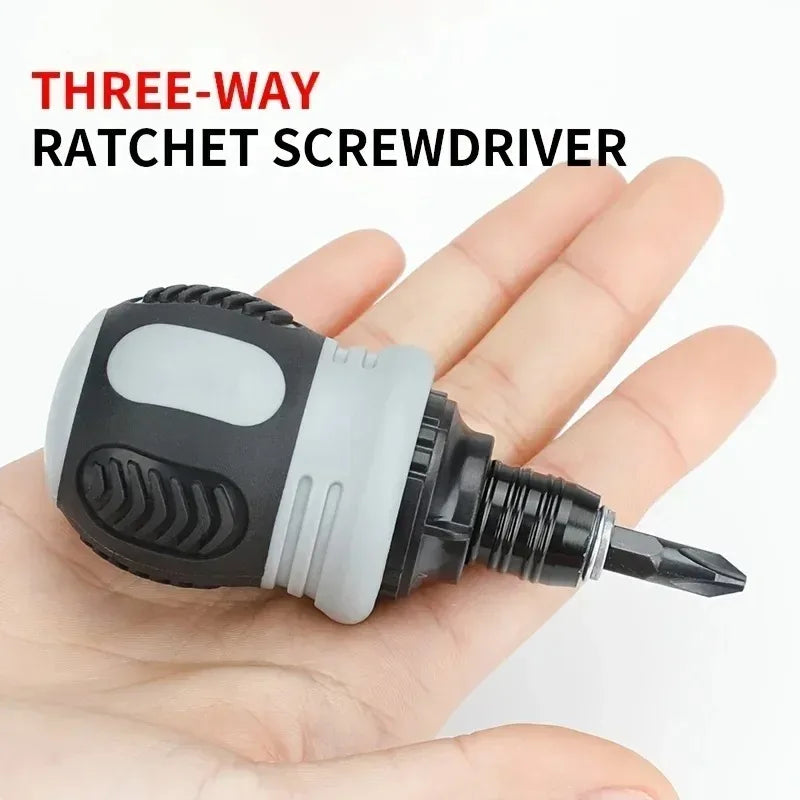 Multifunctional Triangular Plum Blossom Cross Inner Screwdriver Ratchet Screwdriver Set Short Shaped Radish Head High Hardness