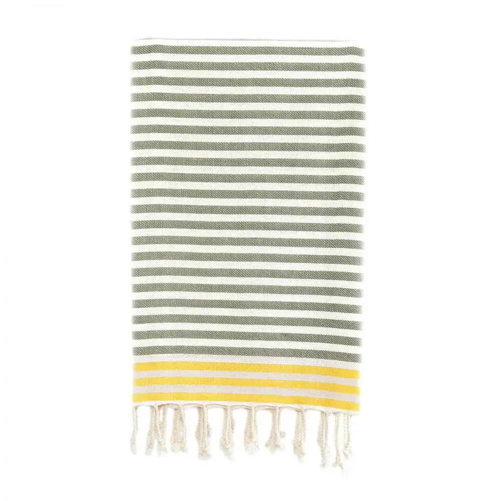 100% Cotton Modern Tropical Rectangular Fouta Towel Turkish Yarn Dyed Striped Dobby Embroidery Eco-Friendly Everyday Home Travel
