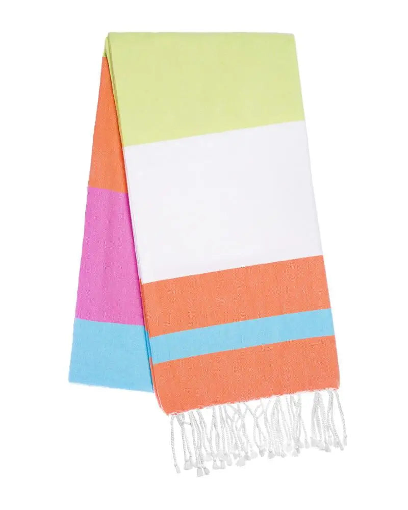 100% Cotton Modern Tropical Rectangular Fouta Towel Turkish Yarn Dyed Striped Dobby Embroidery Eco-Friendly Everyday Home Travel