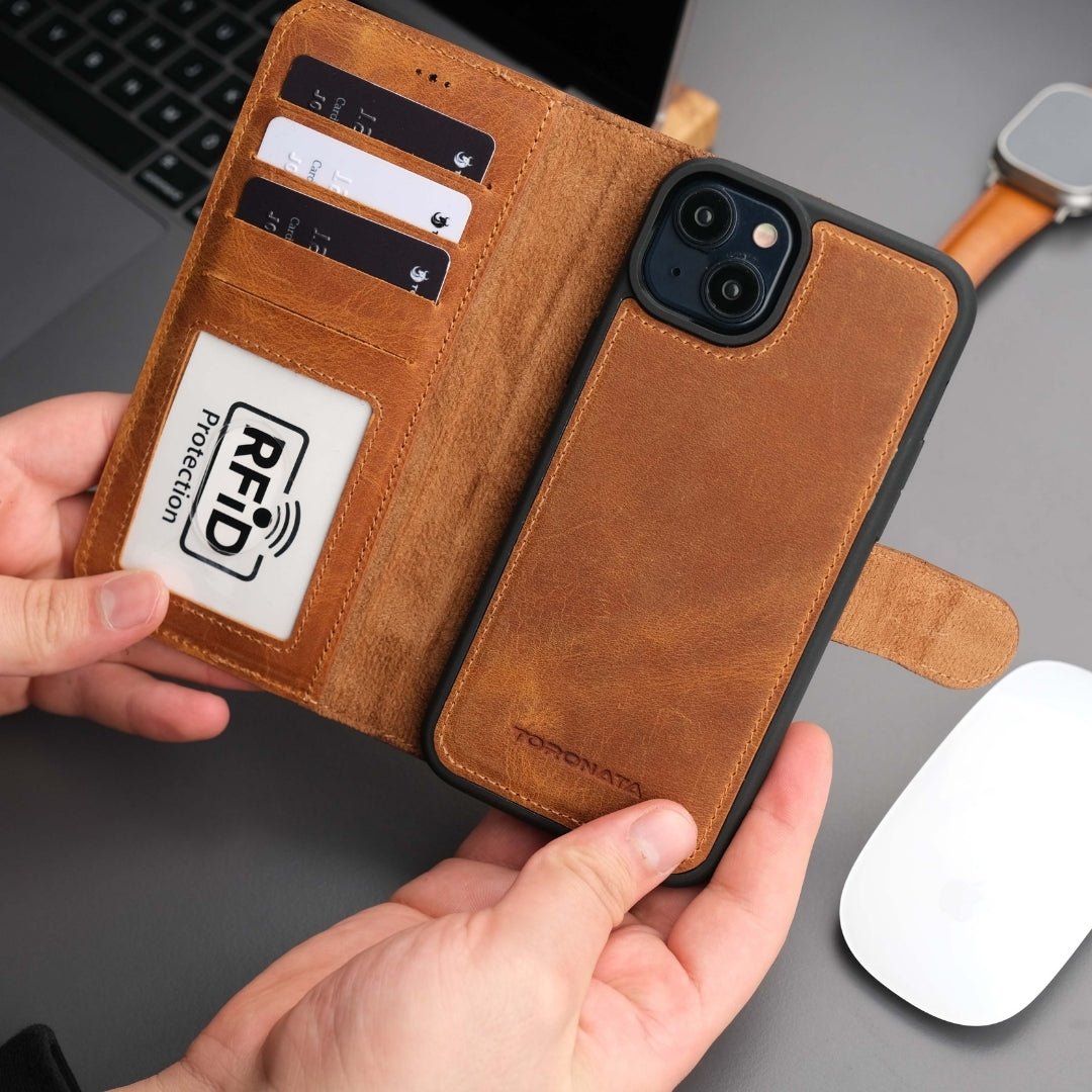 Casper iPhone 17 Air Leather Wallet Case – MagSafe Compatible