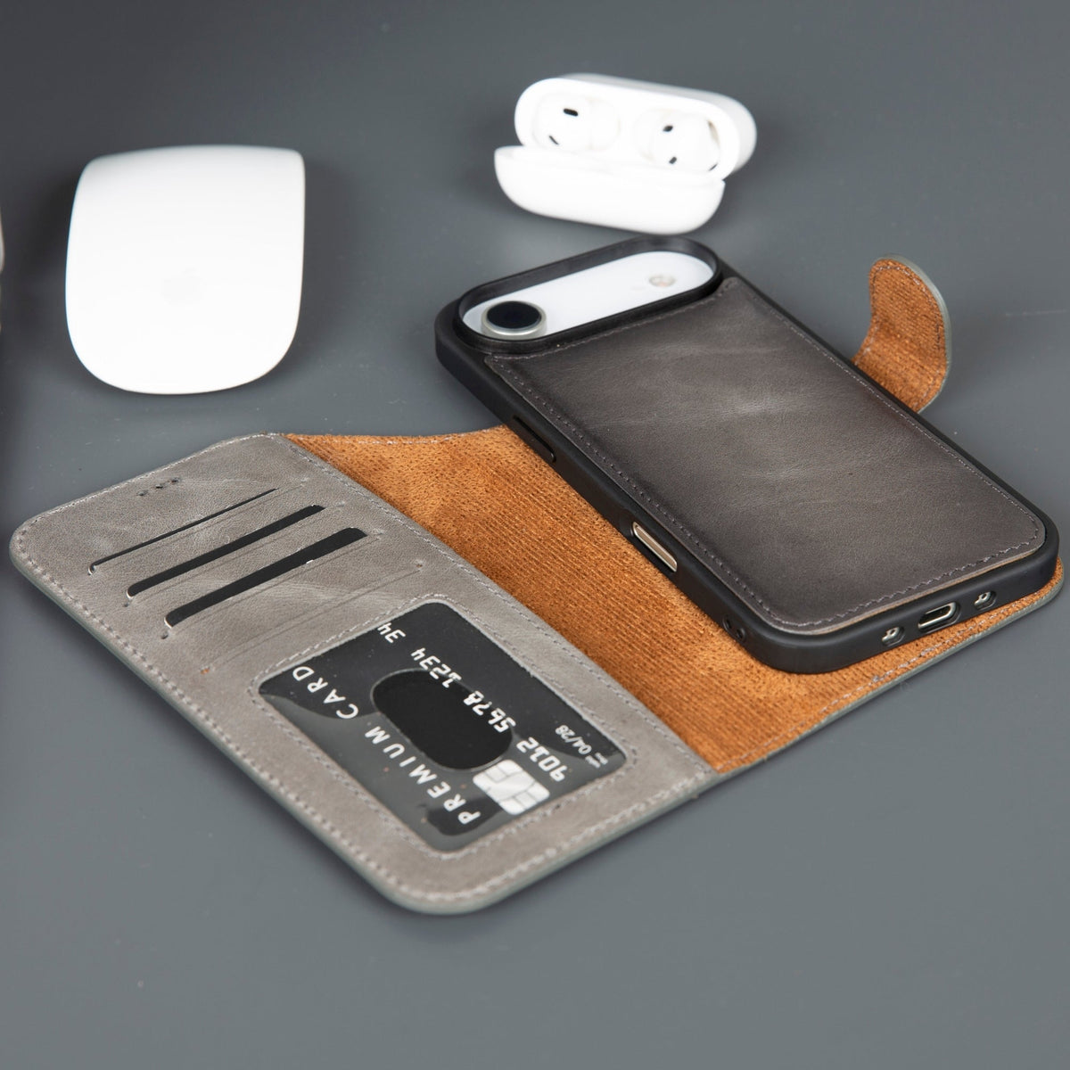 Casper iPhone 17 Air Leather Wallet Case – MagSafe Compatible
