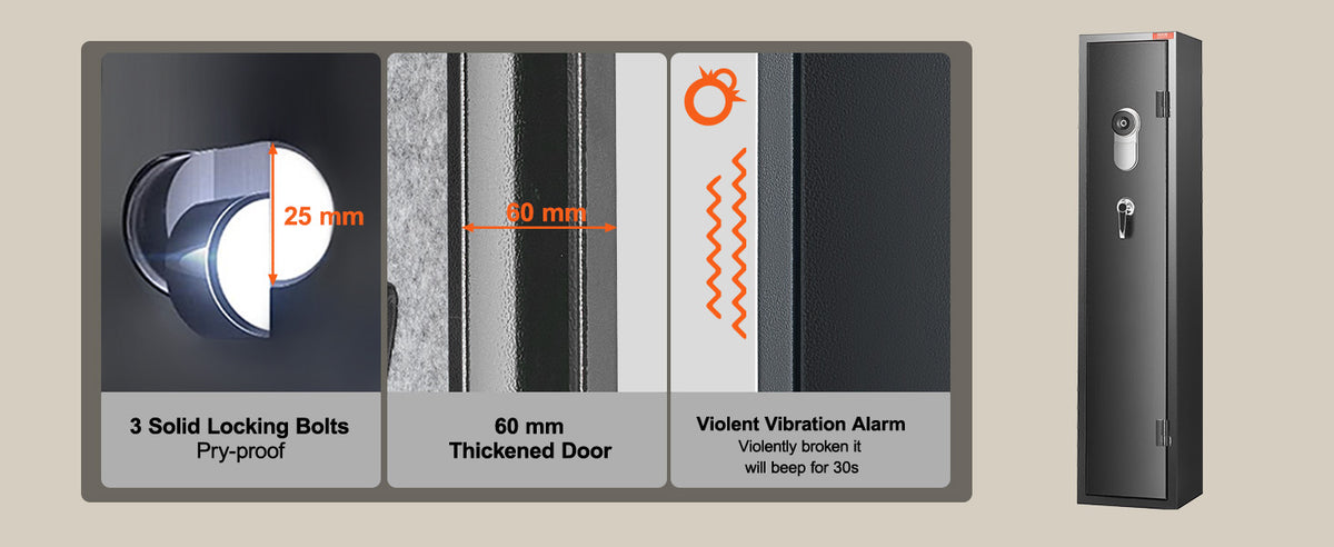 VEVOR 3-8 Rifles Gun Safe with Digital Keypad & Lock Gun Storage Cabinet with Removable Storage Shelf for Home Long Gun Pistols