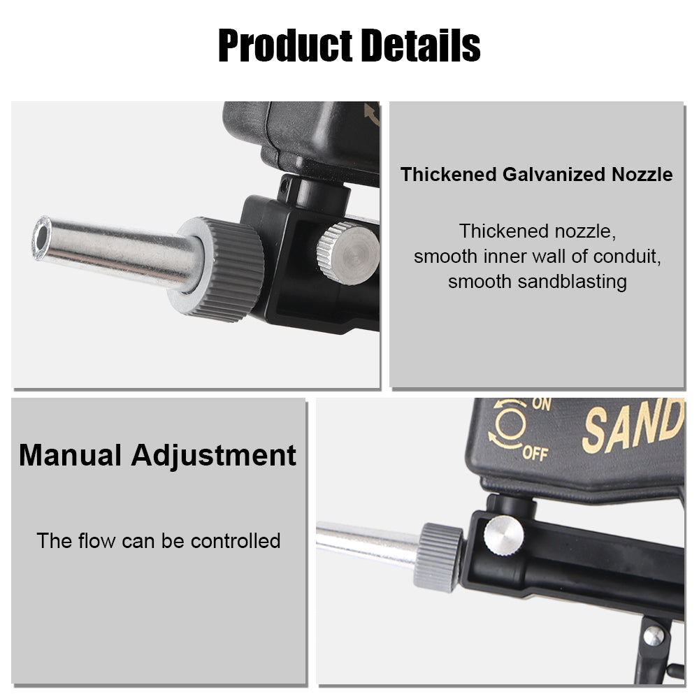 Rust Blasting Device Gravity Sandblasting G un Adjustable Blasting Machine Pneumatic Sandblasting Set