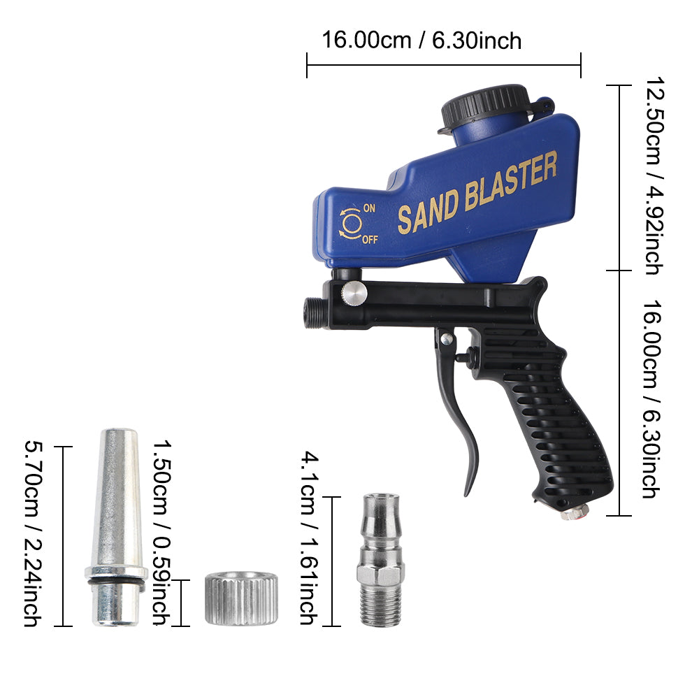 Rust Blasting Device Gravity Sandblasting G un Adjustable Blasting Machine Pneumatic Sandblasting Set